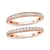 Thumbnail Image 1 of Now + Forever Diamond Double Wedding Band 1/2 ct tw Round-cut 14K Rose Gold