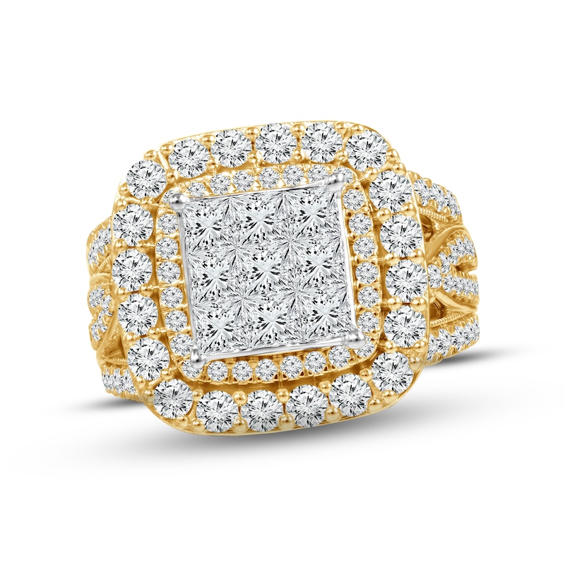 Main Image 1 of Now + Forever Multi-Diamond Engagement Ring 3 ct tw Princess & Round-cut 14K Yellow Gold