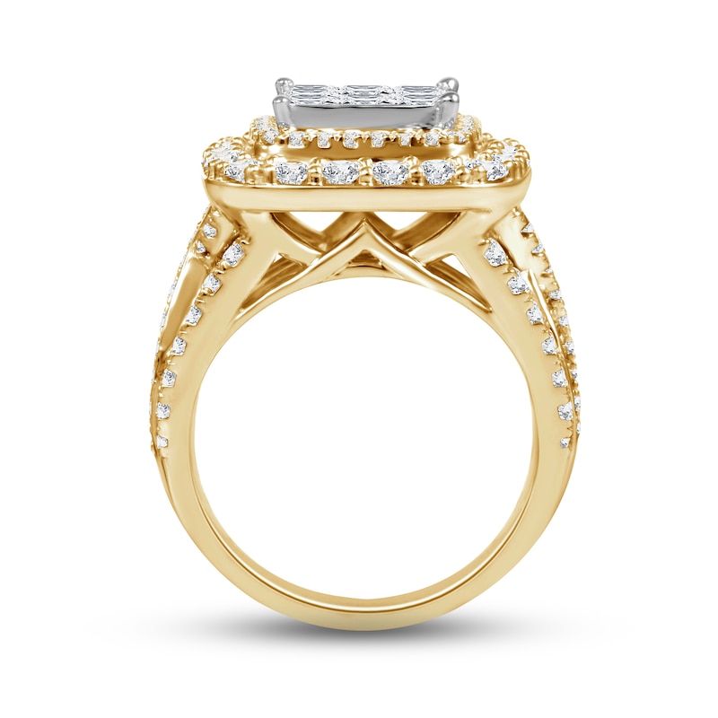 Main Image 3 of Now + Forever Multi-Diamond Engagement Ring 3 ct tw Princess & Round-cut 14K Yellow Gold