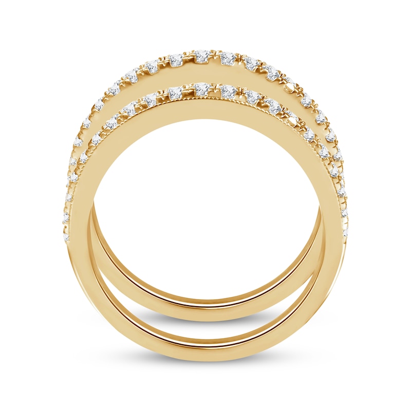 Main Image 3 of Now + Forever Diamond Double Wedding Band 1/2 ct tw Round-cut 14K Yellow Gold