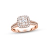 Multi-Diamond Engagement Ring 5/8 ct tw Round & Baguette-cut 14K Rose Gold