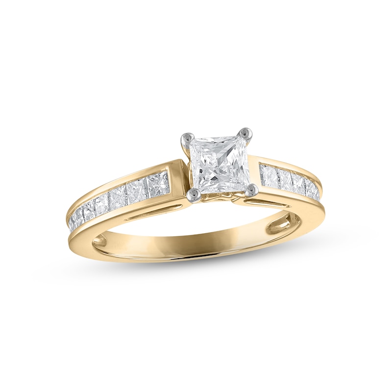 Diamond Engagement Ring 1-1/4 ct tw Princess-cut 14K Yellow Gold