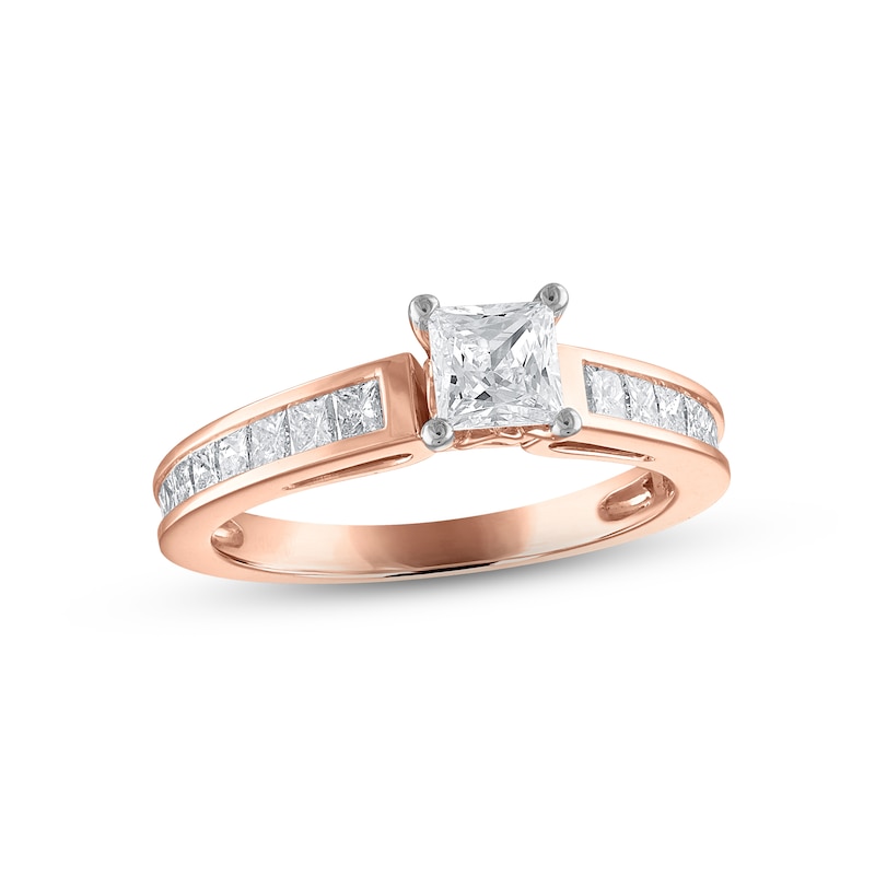 Diamond Engagement Ring 1-1/4 ct tw Princess-cut 14K Rose Gold
