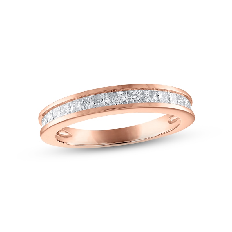 Diamond Wedding Band 3/4 ct tw Princess-cut 14K Rose Gold