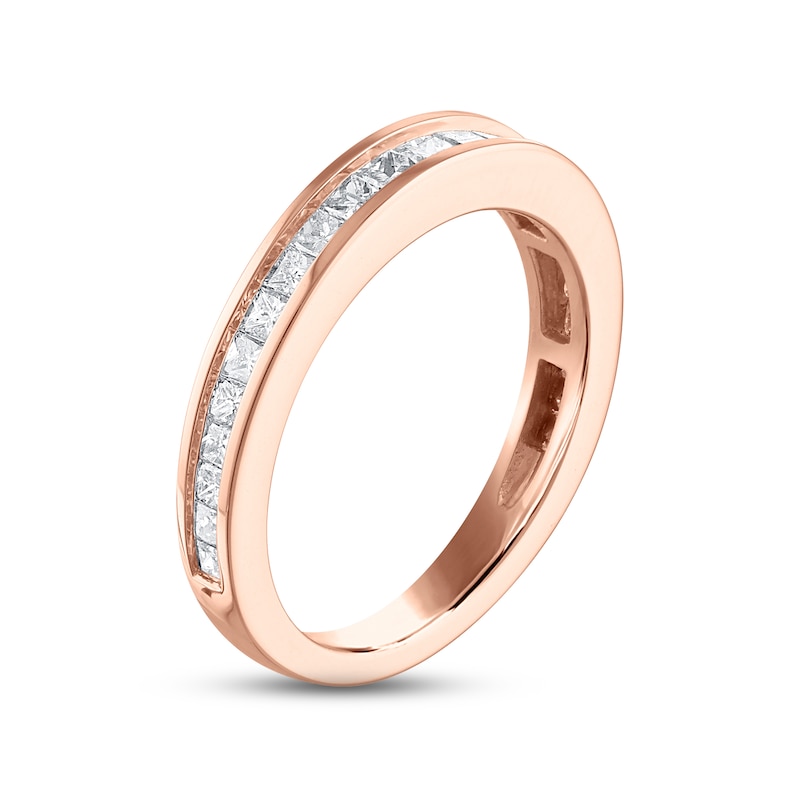 Diamond Wedding Band 3/4 ct tw Princess-cut 14K Rose Gold