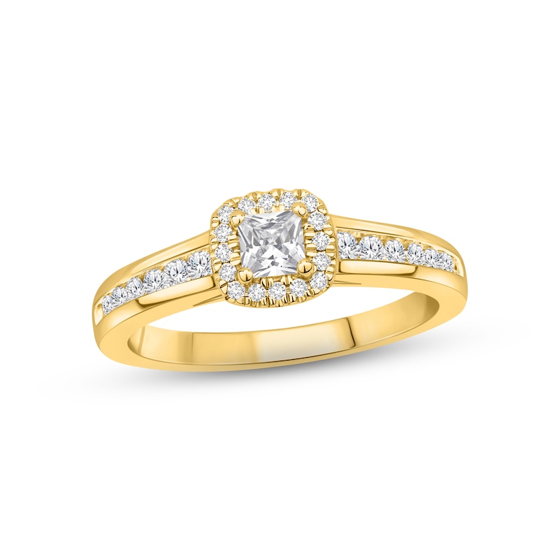 Main Image 1 of Now + Forever Diamond Engagement Ring 5/8 ct tw Princess & Round-cut 14K Yellow Gold