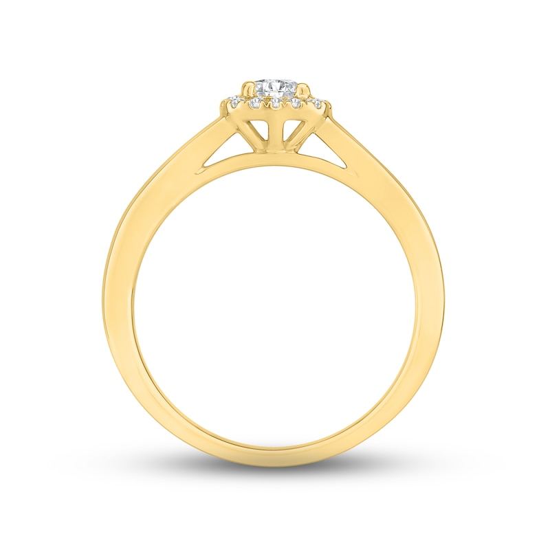 Diamond Engagement Ring 5/8 ct tw Princess & Round-cut 14K Yellow Gold