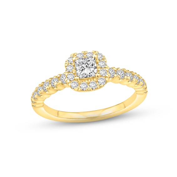 Now + Forever Diamond Engagement Ring 5/8 ct tw Princess & Round-cut 14K Yellow Gold