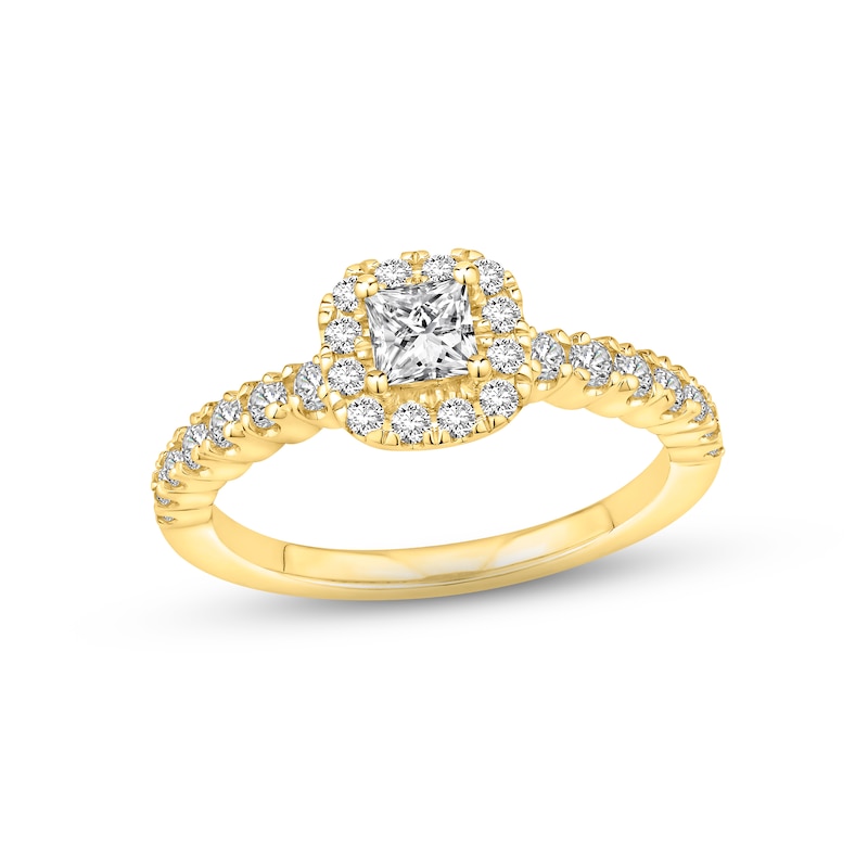 Main Image 1 of Now + Forever Diamond Engagement Ring 5/8 ct tw Princess & Round-cut 14K Yellow Gold