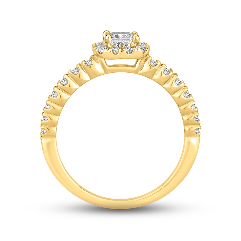 Diamond Engagement Ring 5/8 ct tw Princess & Round-cut 14K Yellow Gold