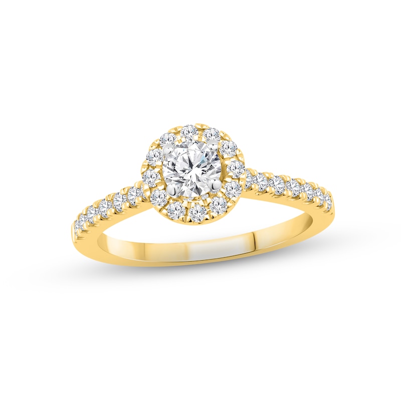 Diamond Engagement Ring 7/8 ct tw Round-cut 14K Two-Tone Gold