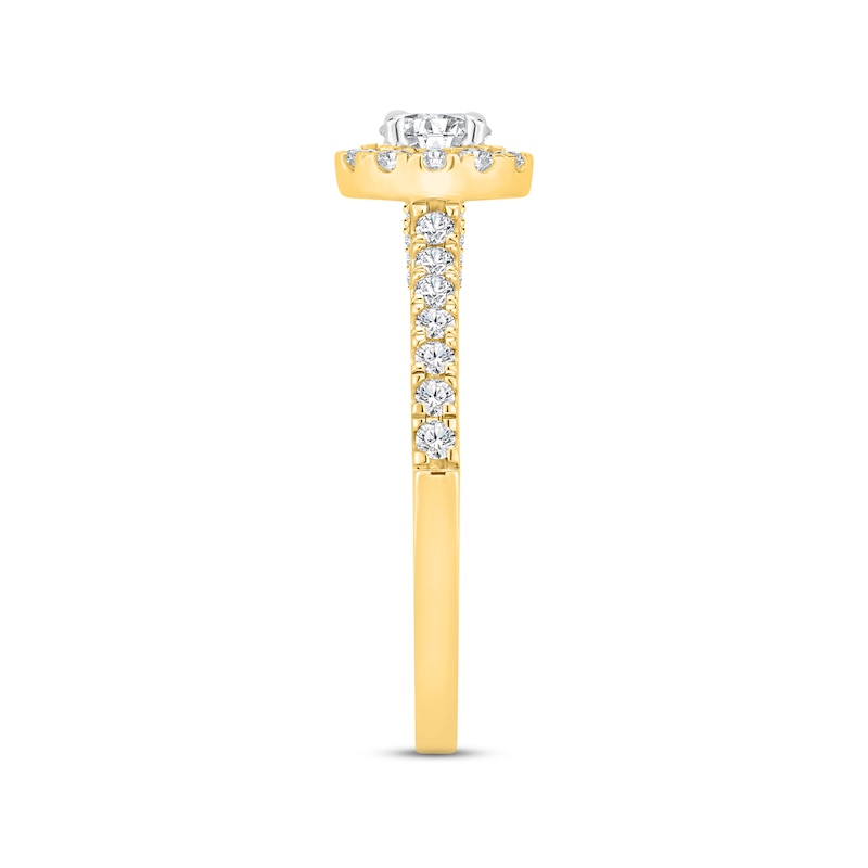 Diamond Engagement Ring 7/8 ct tw Round-cut 14K Two-Tone Gold