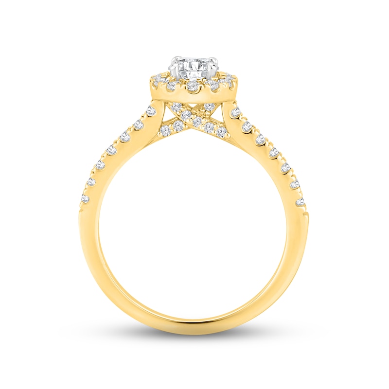 Diamond Engagement Ring 7/8 ct tw Round-cut 14K Two-Tone Gold