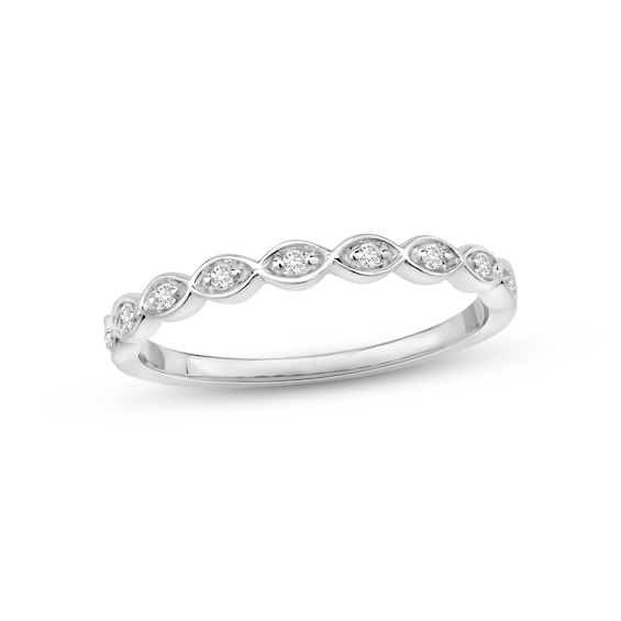 Now + Forever Diamond Wedding Band 1/15 ct tw Round-cut 10K White Gold