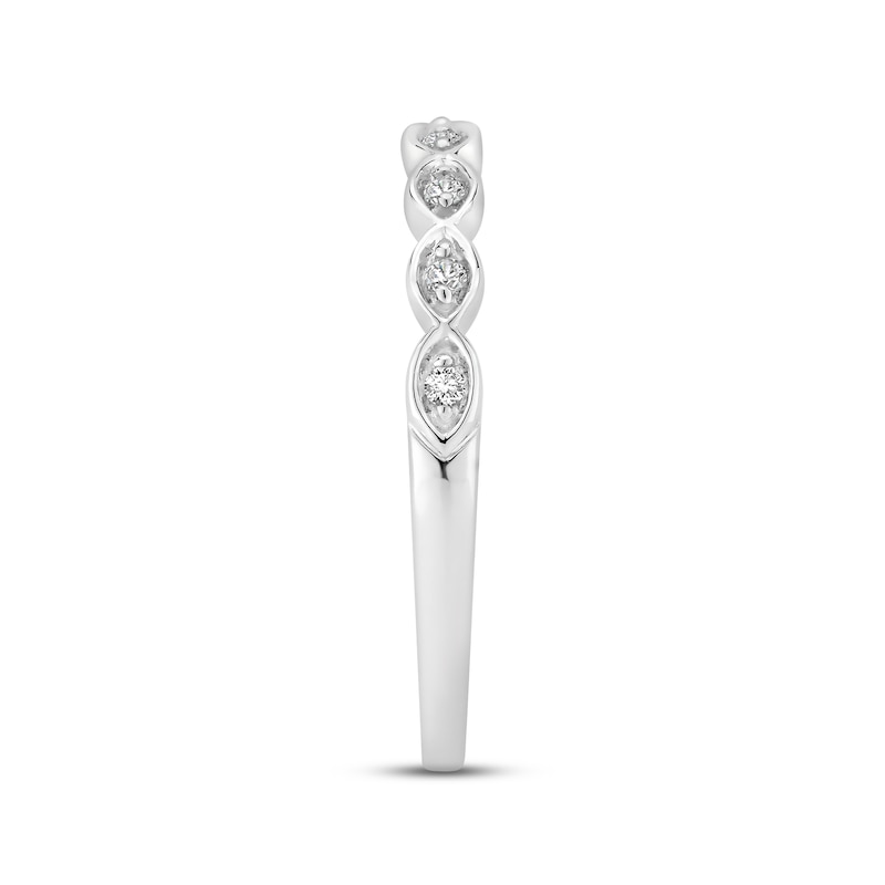 Main Image 2 of Now + Forever Diamond Wedding Band 1/15 ct tw Round-cut 10K White Gold