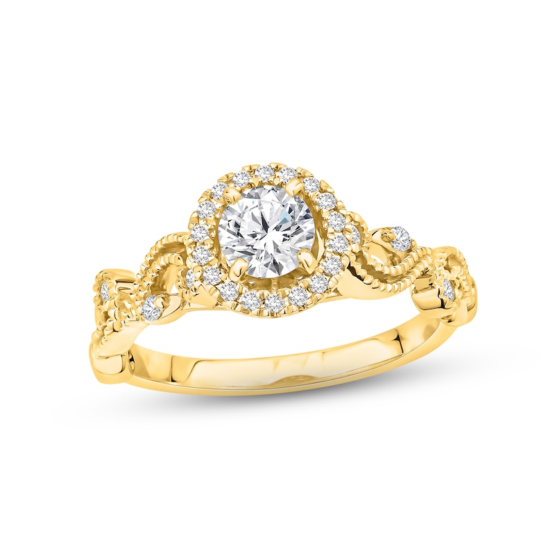 Diamond Engagement Ring 5/8 ct tw Round-cut 14K Yellow Gold