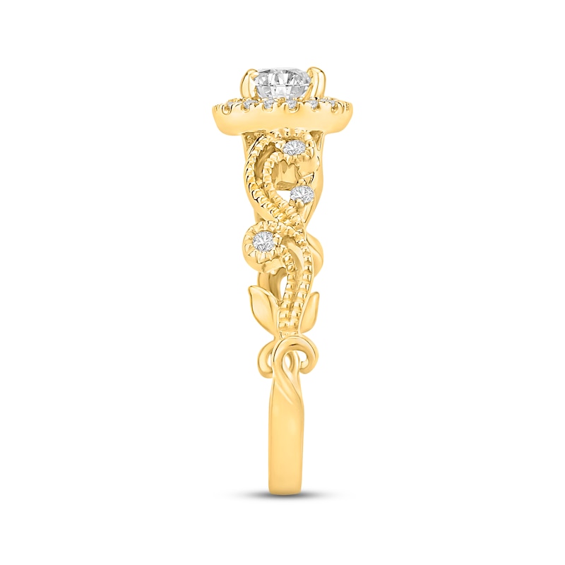 Diamond Engagement Ring 5/8 ct tw Round-cut 14K Yellow Gold