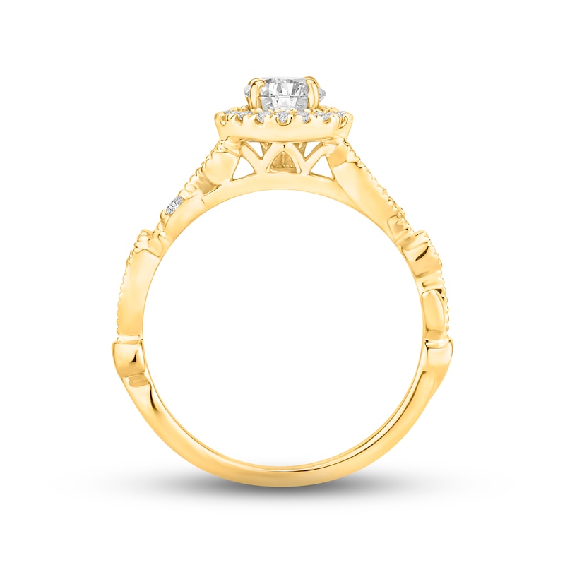 Diamond Engagement Ring 5/8 ct tw Round-cut 14K Yellow Gold