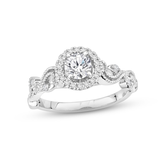 Now + Forever Diamond Engagement Ring 5/8 ct tw Round-cut 14K White Gold