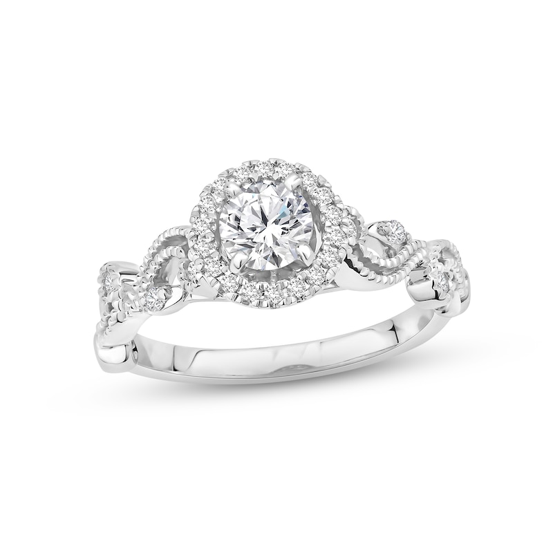 Diamond Engagement Ring 5/8 ct tw Round-cut 14K White Gold