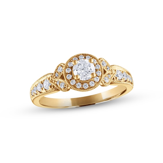 Now + Forever Diamond Engagement Ring 5/8 ct tw Round-cut 14K Yellow Gold