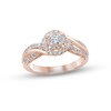Thumbnail Image 0 of Diamond Halo Engagement Ring 3/8 ct tw Round-cut 14K Rose Gold
