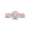 Thumbnail Image 2 of Diamond Halo Engagement Ring 3/8 ct tw Round-cut 14K Rose Gold