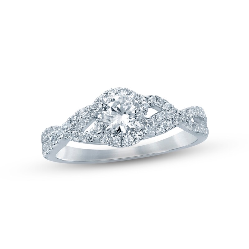 Diamond Engagement Ring 3/4 ct tw Round-cut 14K White Gold