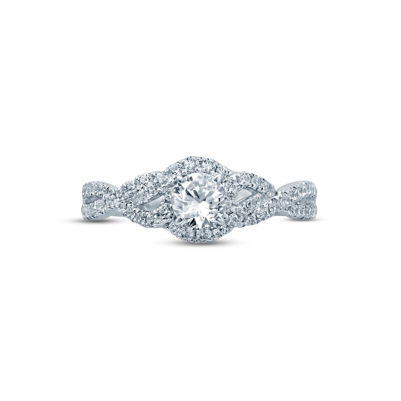 Round-cut Diamond Engagement Ring 3/4 ct tw 14K White Gold