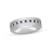 Thumbnail Image 0 of Neil Lane Men's Diamond & Blue Sapphire Wedding Band 1/6 ct tw 14K White Gold