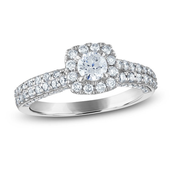 Diamond Engagement Ring 1-1/8 ct tw Round-cut 14K White Gold