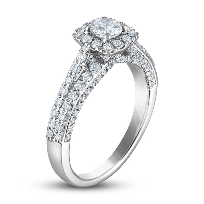 Diamond Engagement Ring 1-1/8 ct tw Round-cut 14K White Gold