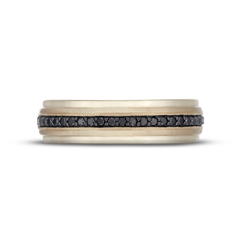 Main Image 3 of Neil Lane Men's Black Diamond Wedding Band 1/4 ct 14K Yellow Gold