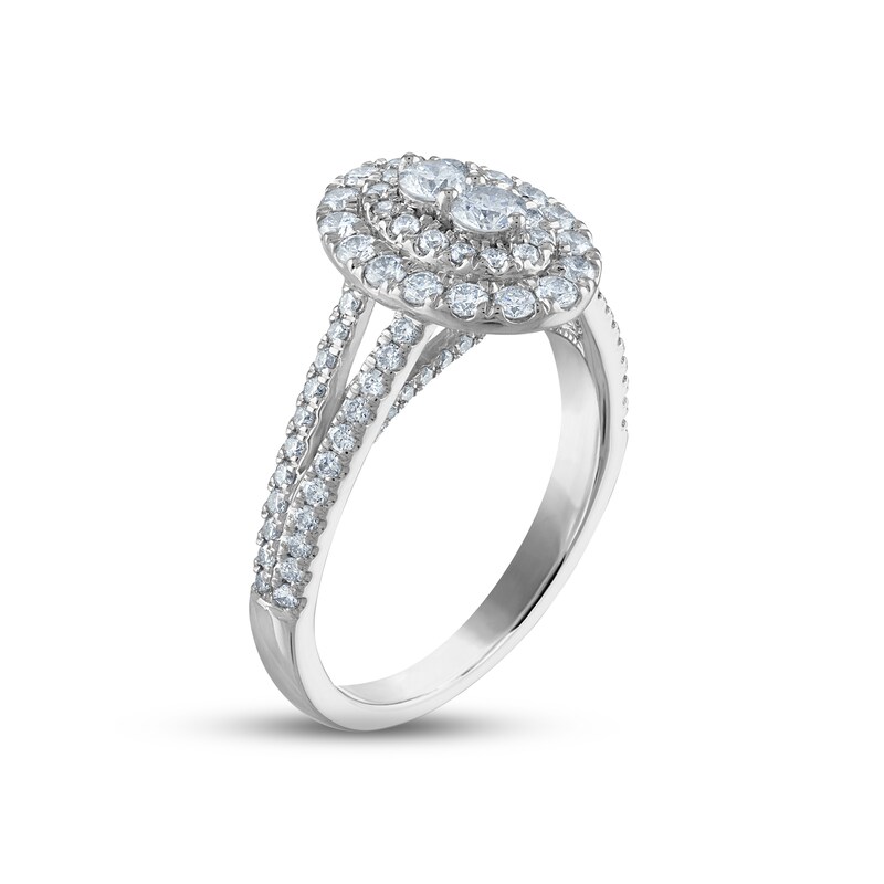 Forever Connected Multi-Diamond Engagement Ring 1 ct tw Round-cut 14K White Gold