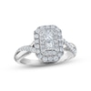 Forever Connected Multi-Diamond Engagement Ring 1 ct tw Princess & Round-cut 14K White Gold