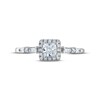 Thumbnail Image 2 of Diamond Halo Engagement Ring 1/2 ct tw Princess, Round & Baguette-cut 14K White Gold