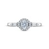 Thumbnail Image 2 of Diamond Halo Engagement Ring 1/2 ct tw Round & Baguette-cut 14K White Gold