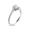 Thumbnail Image 1 of Diamond Halo Engagement Ring 1/2 ct tw Pear & Round-cut 14K White Gold