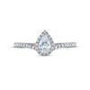 Thumbnail Image 2 of Diamond Halo Engagement Ring 1/2 ct tw Pear & Round-cut 14K White Gold