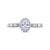 Thumbnail Image 2 of Diamond Halo Engagement Ring 5/8 ct tw Oval & Round-cut 14K White Gold