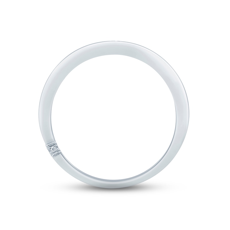 Main Image 3 of Monique Lhuillier Bliss Men's Diamond Wedding Band 1/4 ct tw Oval & Round-cut 18K White Gold
