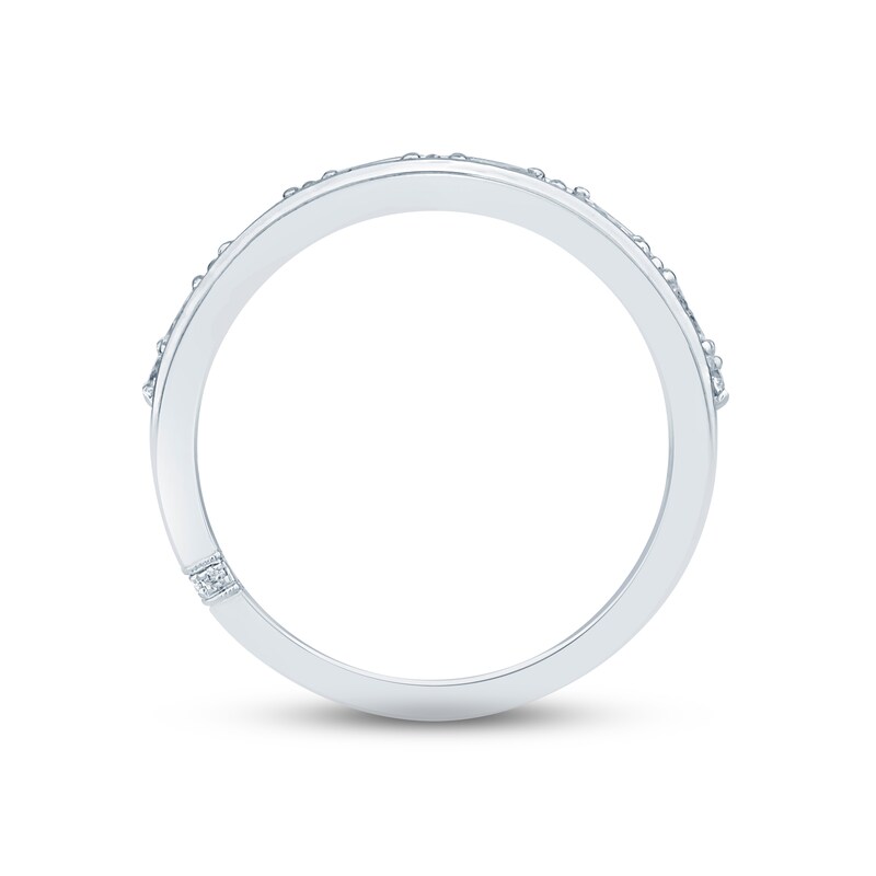 Monique Lhuillier Bliss Men's Diamond Wedding Band 1 ct tw Marquise & Round-cut 18K White Gold