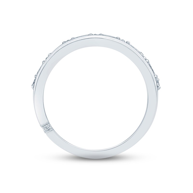 Monique Lhuillier Bliss Men's Diamond Wedding Band 1 ct tw Marquise & Round-cut 18K White Gold