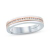 Thumbnail Image 0 of Monique Lhuillier Bliss Men's Diamond Wedding Band 1/4 ct Round-cut 18K Two-Tone Gold