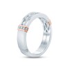 Thumbnail Image 1 of Monique Lhuillier Bliss Men's Diamond Wedding Band 1/2 ct Round-cut 18K Two-Tone Gold