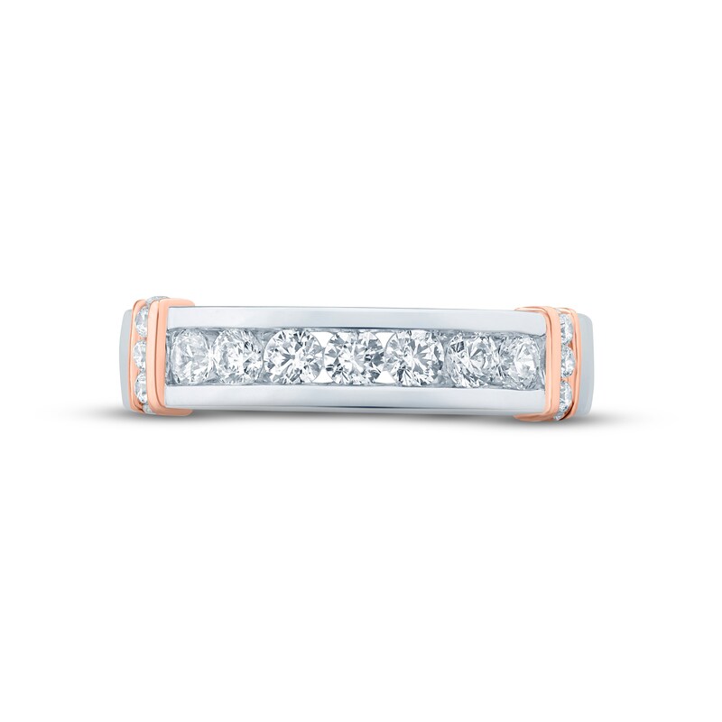 Monique Lhuillier Bliss Men's Diamond Wedding Band 1/2 ct Round-cut 18K Two-Tone Gold