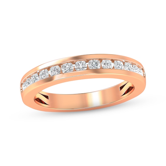 Diamond Wedding Band 1/2 ct tw Round-cut 14K Rose Gold