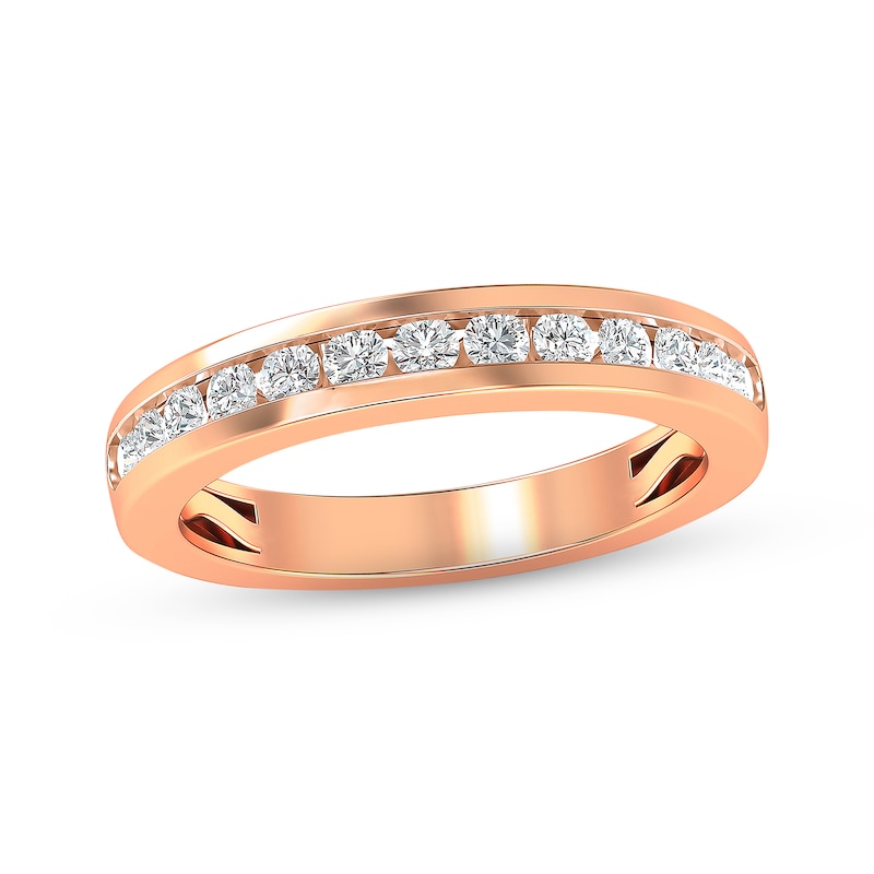 Diamond Wedding Band 1/2 ct tw Round-cut 14K Rose Gold