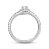 Thumbnail Image 1 of Diamond Halo Engagement Ring 3/4 ct tw Oval & Round-cut 14K White Gold