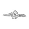 Thumbnail Image 2 of Diamond Engagement Ring 3/4 ct tw Pear & Round-cut 14K White Gold